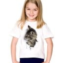 3D katt-t-shirt för flickor J605 5