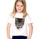 3D katt-t-shirt för flickor J605 6