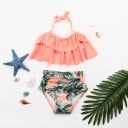 Bikini de niña con top con volantes 3