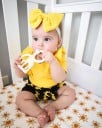 Body y shorts de niña con girasoles 3