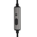 Basöronproppar med mikrofon och volym- och samtalskontroll Metallkropp Jack 3,5 mm Kabel 1,2 m Känslighet 97 dB Impedans 16 Ω 4