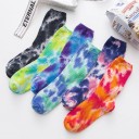 Batikmönstrade skateboardsockor för män och kvinnor Av bomull med ribbad struktur Längd över ankeln Universell storlek För oldschool-stil 7