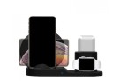 Trådlös laddare med ställning för telefon och plats för AirPods och Apple Watch Total effekt 10 W USB-C-kontakt Mått 20,5 x 9,5 cm 4