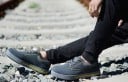 Säkerhets arbetsskor med ståltå i sneakersstil Ovandel av konstmocka Kontrasterande sömmar Platt sula 12