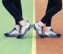 Löparskor för kvinnor och män Bekväma sneakers med andningsbar stickad ovandel Stabil häl Profilera sula Material gummi syntet och EVA 13