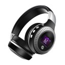 Trådlösa hörlurar över öronen med radio och slot för Micro SD-kort Bluetooth 5.0 och kabel 3,5 mm jack Mikrofon för samtal Batteritid 6 timmar 6
