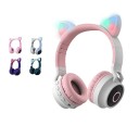 Bluetooth hörlurar över öronen med kattöron och LED-belysning Slot för Micro SD-kort Musik- och samtalskontroll Frekvens 20 Hz till 22 kHz 7