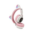 Bluetooth hörlurar över öronen med kattöron och LED-belysning Slot för Micro SD-kort Musik- och samtalskontroll Frekvens 20 Hz till 22 kHz 8