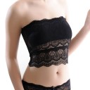 Bralette-bh utan axelband för kvinnor i svart Universell storlek för bröstomfång 56 till 90 cm Av nylon och spets 5