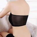 Bralette-bh utan axelband för kvinnor i svart Universell storlek för bröstomfång 56 till 90 cm Av nylon och spets 7