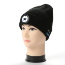 Stickad mössa med trådlösa hörlurar för musik och samtal Svart akrylbeanie med sidokontroll Bluetooth 5.0 Batteritid upp till 7 timmar 4