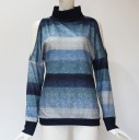 Damblus med avklädda axlar och hög krage Lång ärm Uttrycksfullt bladmönster Lätt polyester Löst snitt För vår och sommar 4