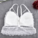 Dam bralette-bh med band Lämplig även som sommartopp Spetsband Avtagbara inlägg Universell storlek Byst 60 till 74 cm 7