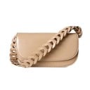 Dams crossbody väska med lock Framträdande handtag av flätade länkar Lång rem över axeln Slät glänsande yta 25 x 14 x 5 cm 6