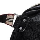 Dam crossbody-väska i rundad form Bred randig rem Stängning med dragkedja Läder och polyester Mått 23 x 19 x 11 cm 7