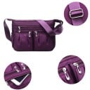 Dam nylon crossbody väska över axeln Flera fickor med dragkedja fram och bak Justerbar rem 27 x 10 x 20 cm För varje dag 10