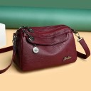Dams crossbody-väska över axeln Flera fack med dragkedja och ficka på baksidan Avtagbar rem med karbinhakar 24 x 10 x 15 cm 11