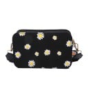 Dams crossbody-väska med prästkragsmönster Bred justerbar rem Dragkedjestängning PU-läder 19 x 6 x 12 cm För varje dag 9