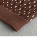 Dam lång plisserad kjol med små och stora prickar Stickad akrylfabric Bred midja Ljus baksida med mörka prickar 3