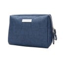 Dams kosmetikväska i polyester 17 x 12,5 x 7 cm Organisatör för kosmetik med dragkedja Melerat tyg Ljust foder Öglor på sidan 3