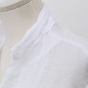 Damskjorta i lätt material med bröstficka Lång ärm Klassisk krage Knäppning med knappar Lätt genomskinligt sommarstoff Bomull och spandex 4