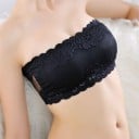 Damernas spets-bh utan axelband Bandeau modell med nät Bomull nylon och spets Universell storlek för omkrets 84 till 90 cm 7