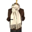 Damkaschmirscarf 200 x 70 cm Stor enfärgad scarf med fransar i ändarna Elegant häng över axlarna eller scarf runt halsen 26