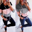 Randig luvtröja för dam B16 3