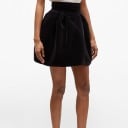 Falda de cintura alta para mujer, color negro. 2