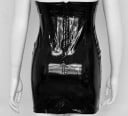 Falda de piel sintética para mujer, color negro 3