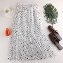 Falda midi de tul con lunares para mujer 5