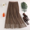 Falda midi de tul con lunares para mujer 6