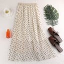 Falda midi de tul con lunares para mujer 7