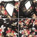 Asymmetrisk klänning för kvinnor med blommor J1075 9