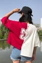 Asymmetrisk T-shirt för kvinnor A987 6