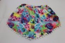 Färgglada sommarshorts för kvinnor med blommor 4