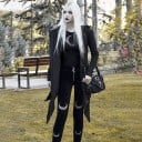 Pantalons noirs pour femmes avec des lunes 4