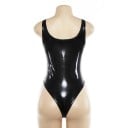 Body de cuero negro para mujer 3