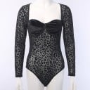 Body de leopardo negro para mujer 2
