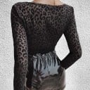 Body de leopardo negro para mujer 6