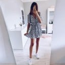 Mini rochie alb-negru pentru femei 3