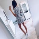 Mini rochie alb-negru pentru femei 4