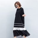 Vestido blanco y negro de mujer 5