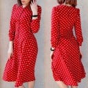 Vestido rojo de mujer con lunares 3