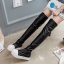 Tvåfärgade over-the-knee stövlar för kvinnor 4