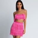 Rochie din două piese pentru femei, cu franjuri 6
