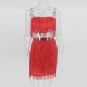 Rochie din două piese pentru femei, cu franjuri 8