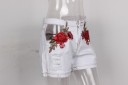 Jeansshorts för kvinnor med rosor J1083 8