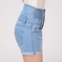 Denimshorts med hög midja för kvinnor 5