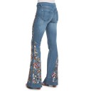 Utsvängda jeans för kvinnor med lappar 5